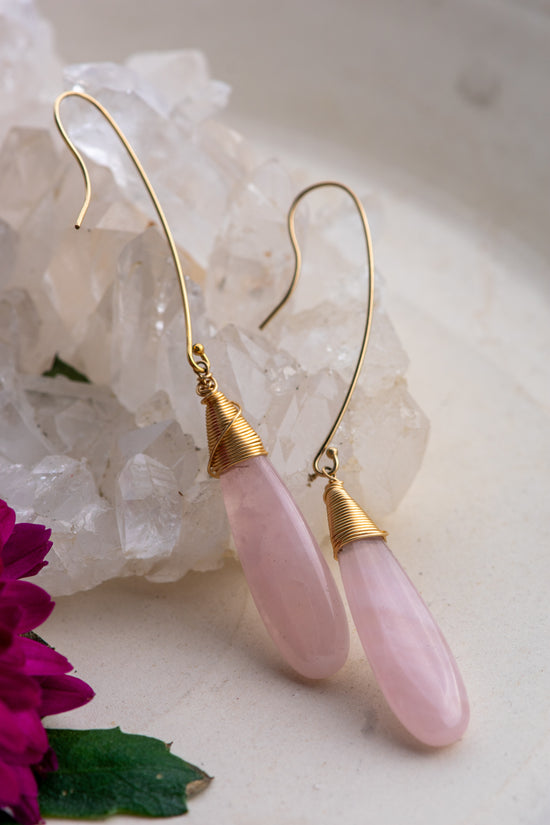 ROSY ROSE QUARTZ EARRINGS