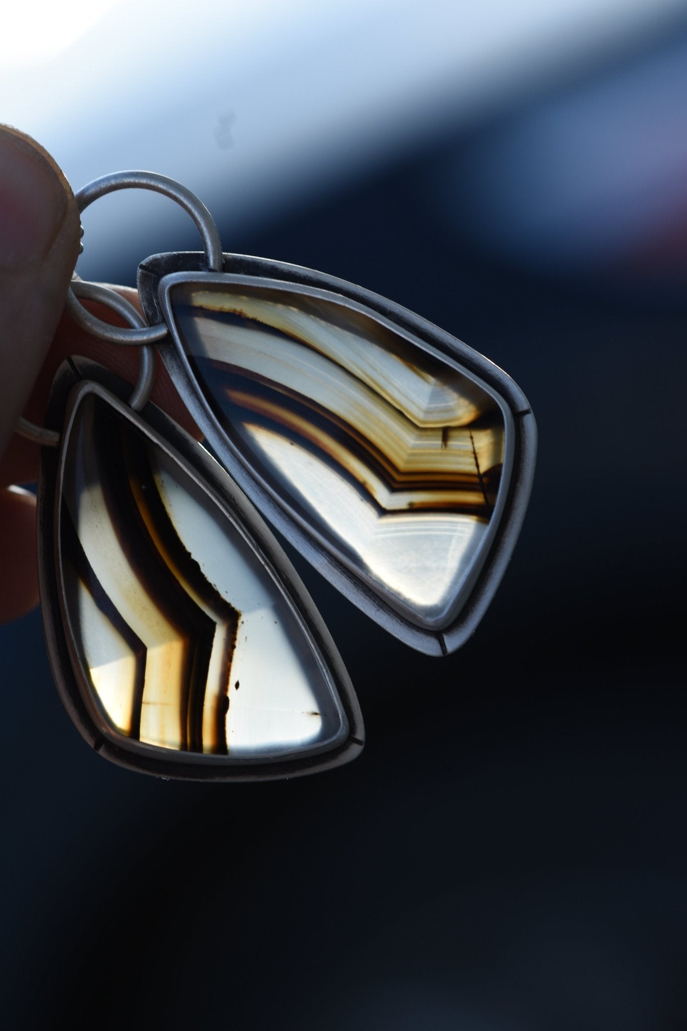 A LINE RUNS THROUGH IT MONTANA AGATE EARRINGS - Fly Free