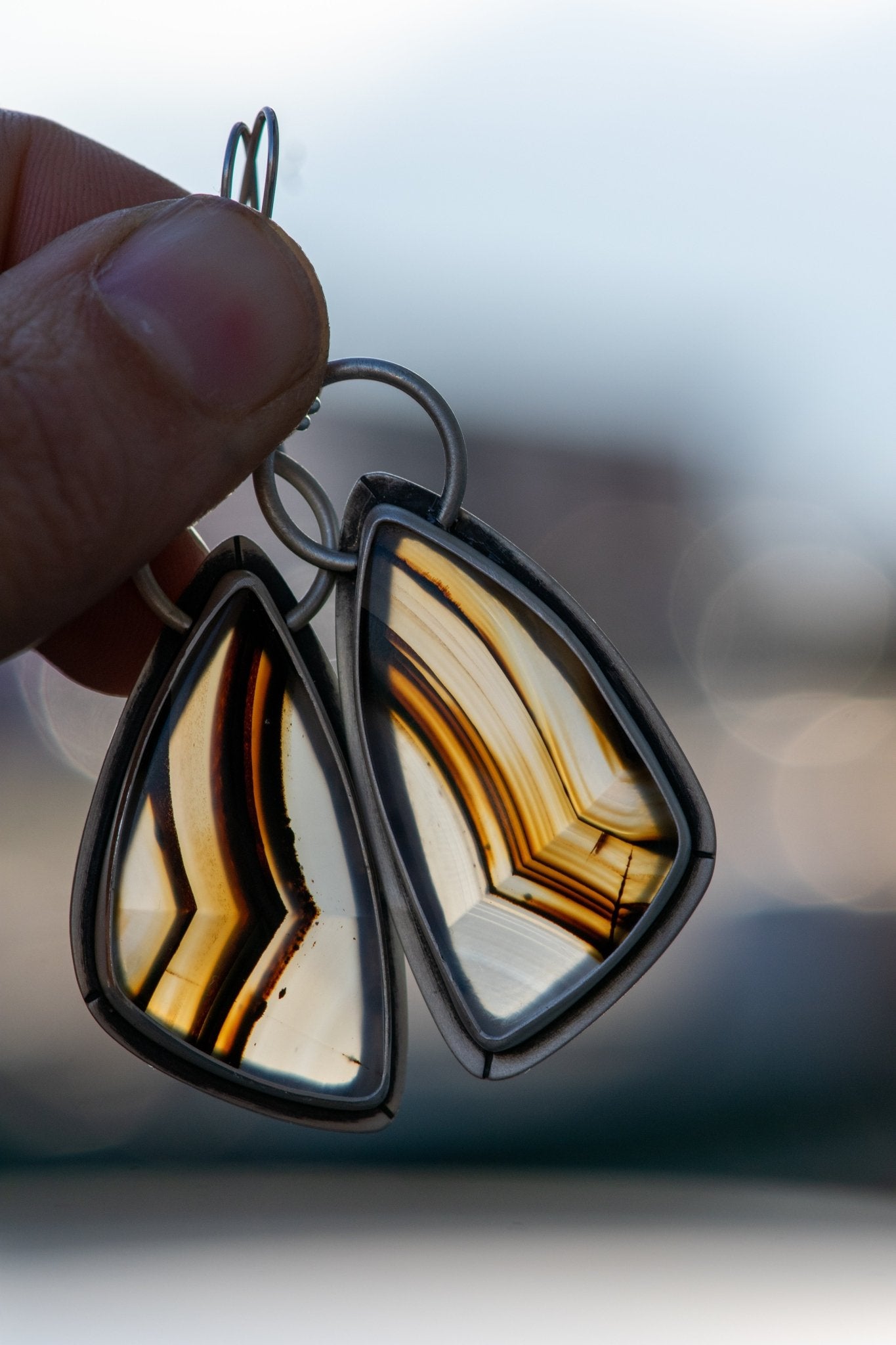 A LINE RUNS THROUGH IT MONTANA AGATE EARRINGS - Fly Free