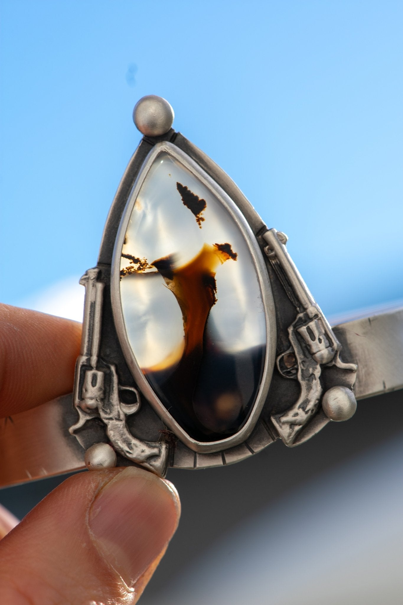 A RECKONING MONTANA AGATE CUFF - Fly Free