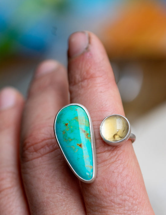 AESTAS MAJOR TURQUOISE CITRINE + STERLING RING - Fly Free