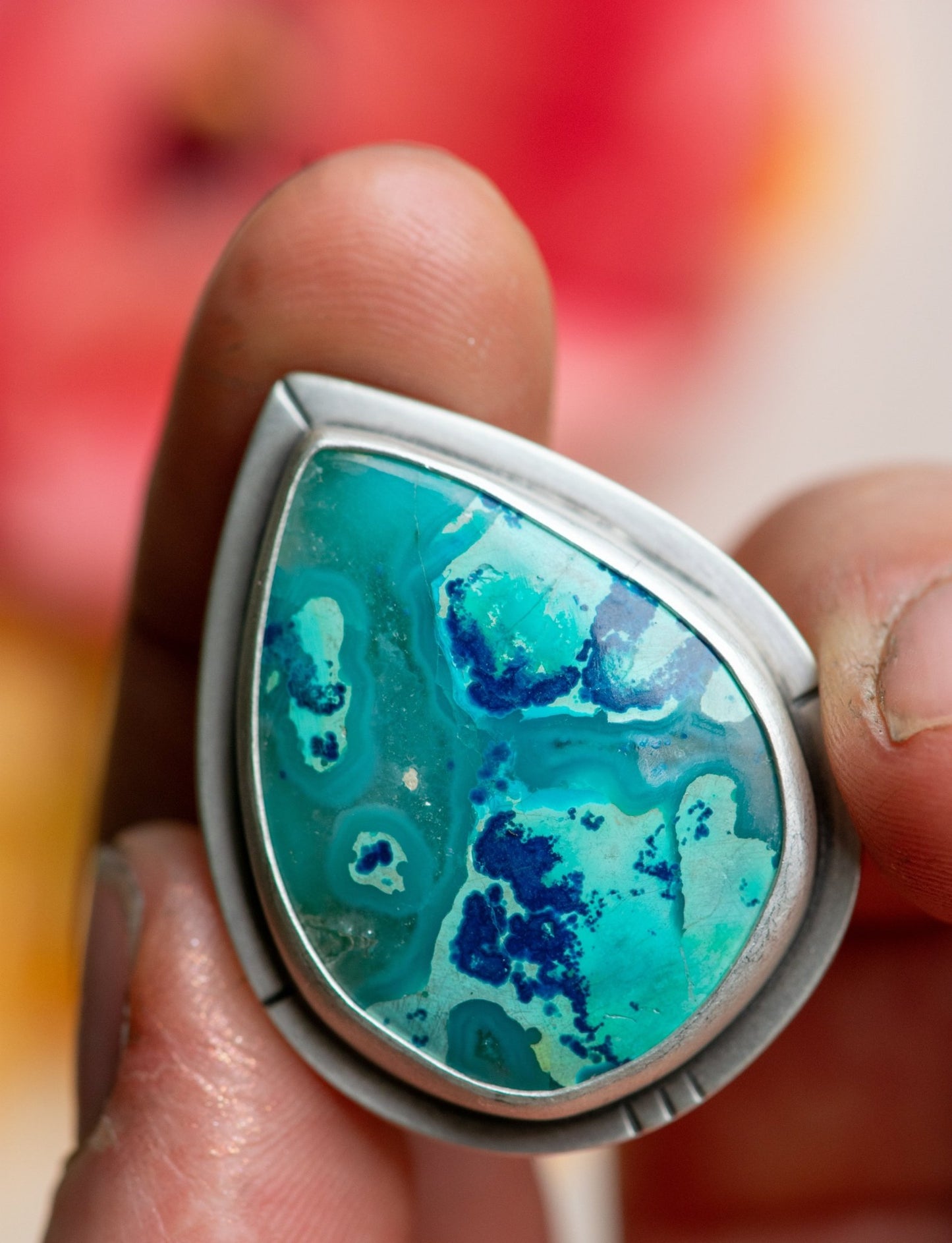 AHA CHRYSOCOLLA QUARTZ + STERLING RING - Fly Free