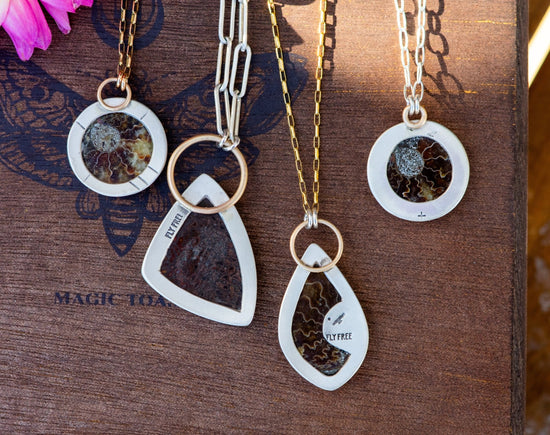 ANCIENT SHORES AMMONITE NECKLACES - Fly Free