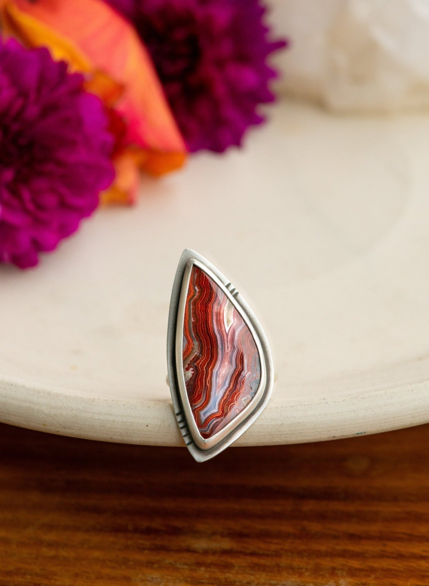 BALL OF FIRE CRAZY LACE AGATE RING - Fly Free