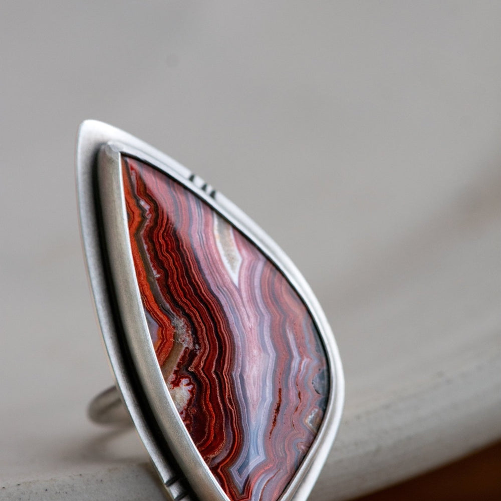 BALL OF FIRE CRAZY LACE AGATE RING - Fly Free