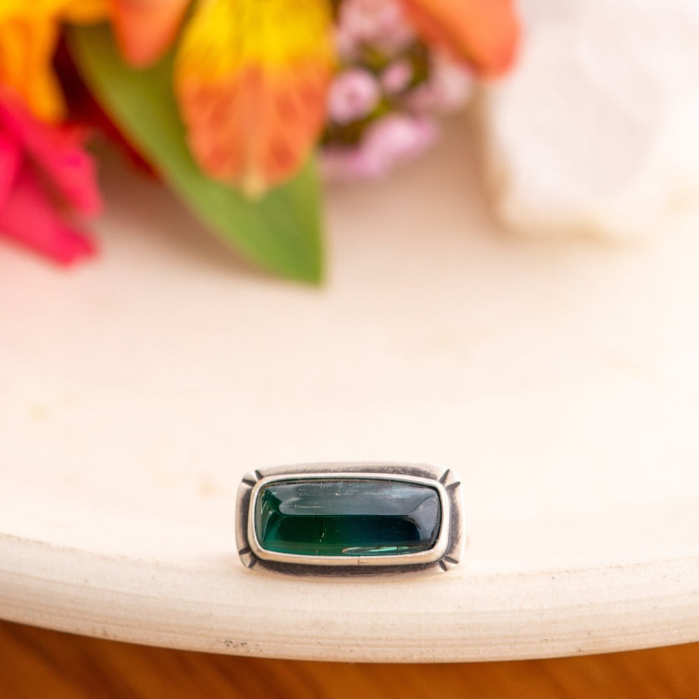 COLOR CHANGER TEAL GREEN TOURMALINE RING - Fly Free