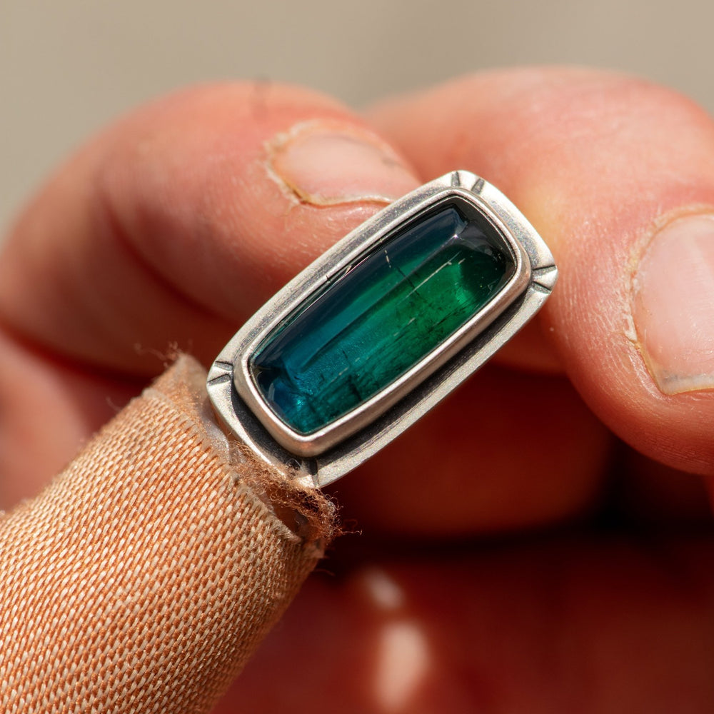 
                  
                    COLOR CHANGER TEAL GREEN TOURMALINE RING - Fly Free
                  
                