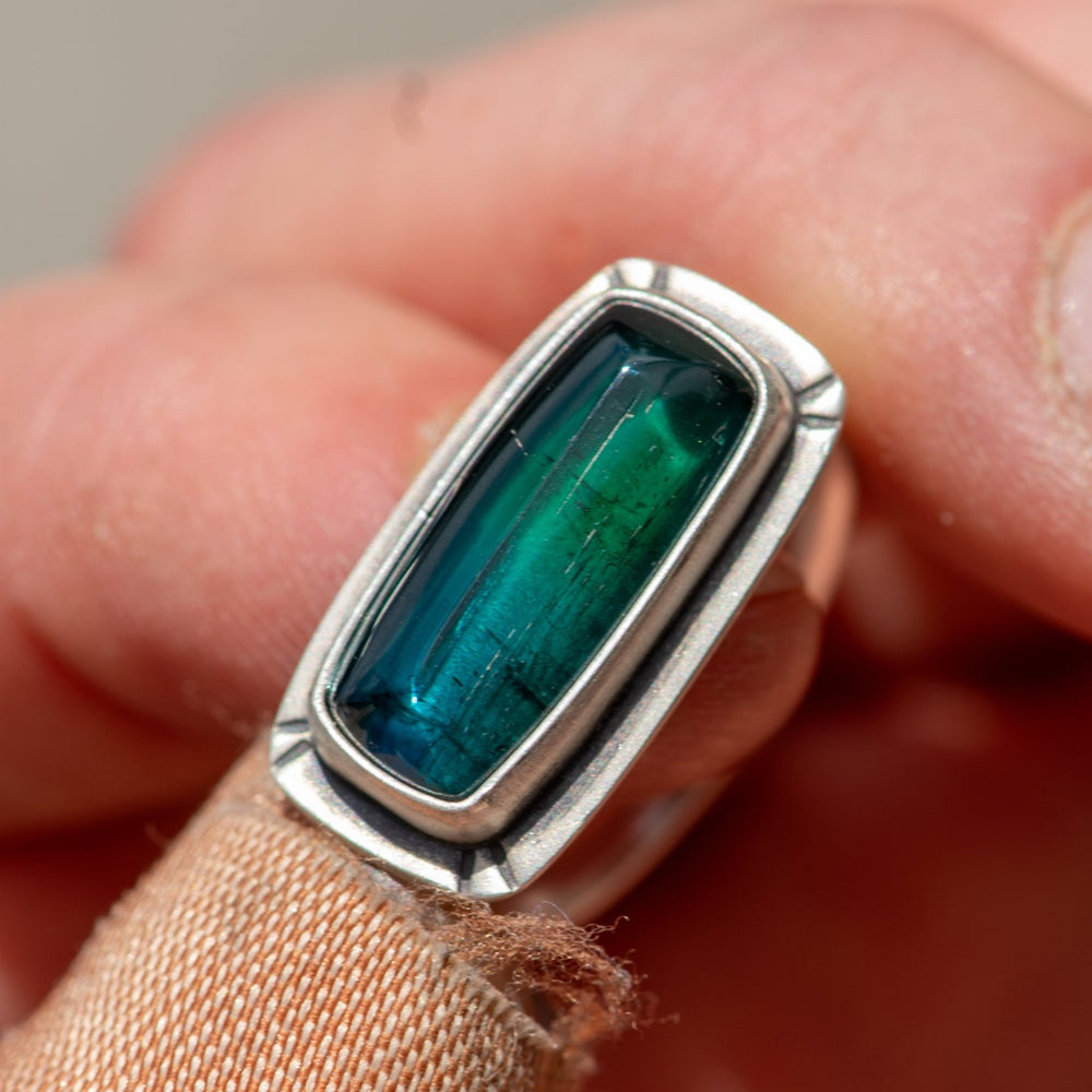 
                  
                    COLOR CHANGER TEAL GREEN TOURMALINE RING - Fly Free
                  
                