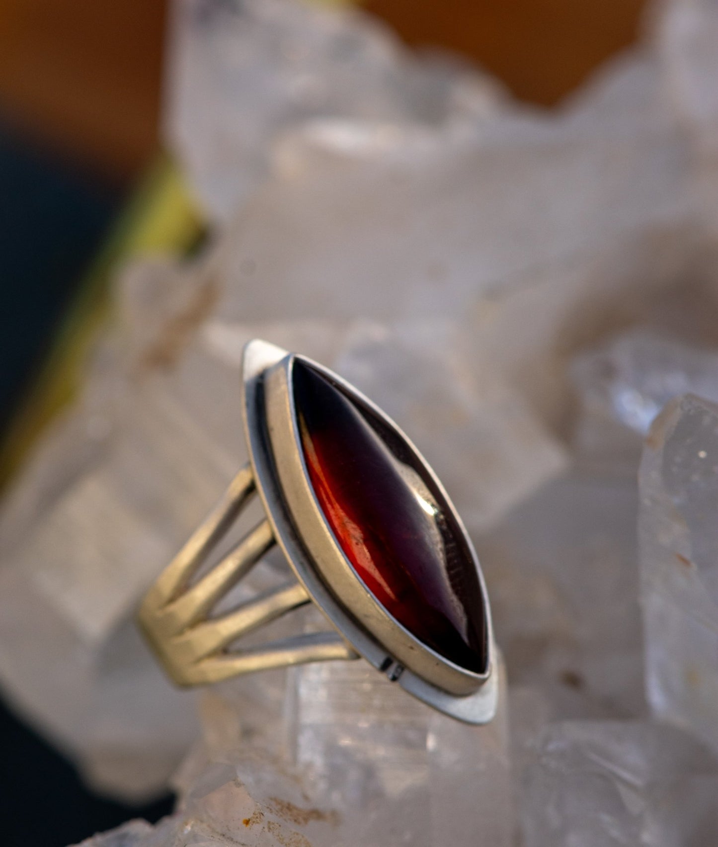 COMPASS GARNET RING - Fly Free