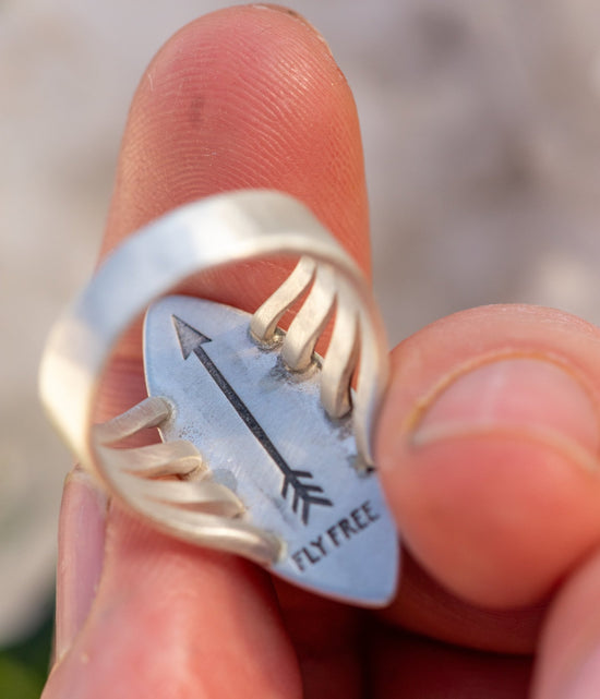 COMPASS GARNET RING - Fly Free