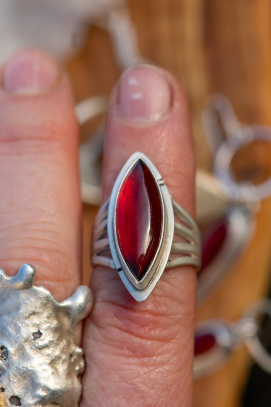 COMPASS GARNET RING - Fly Free