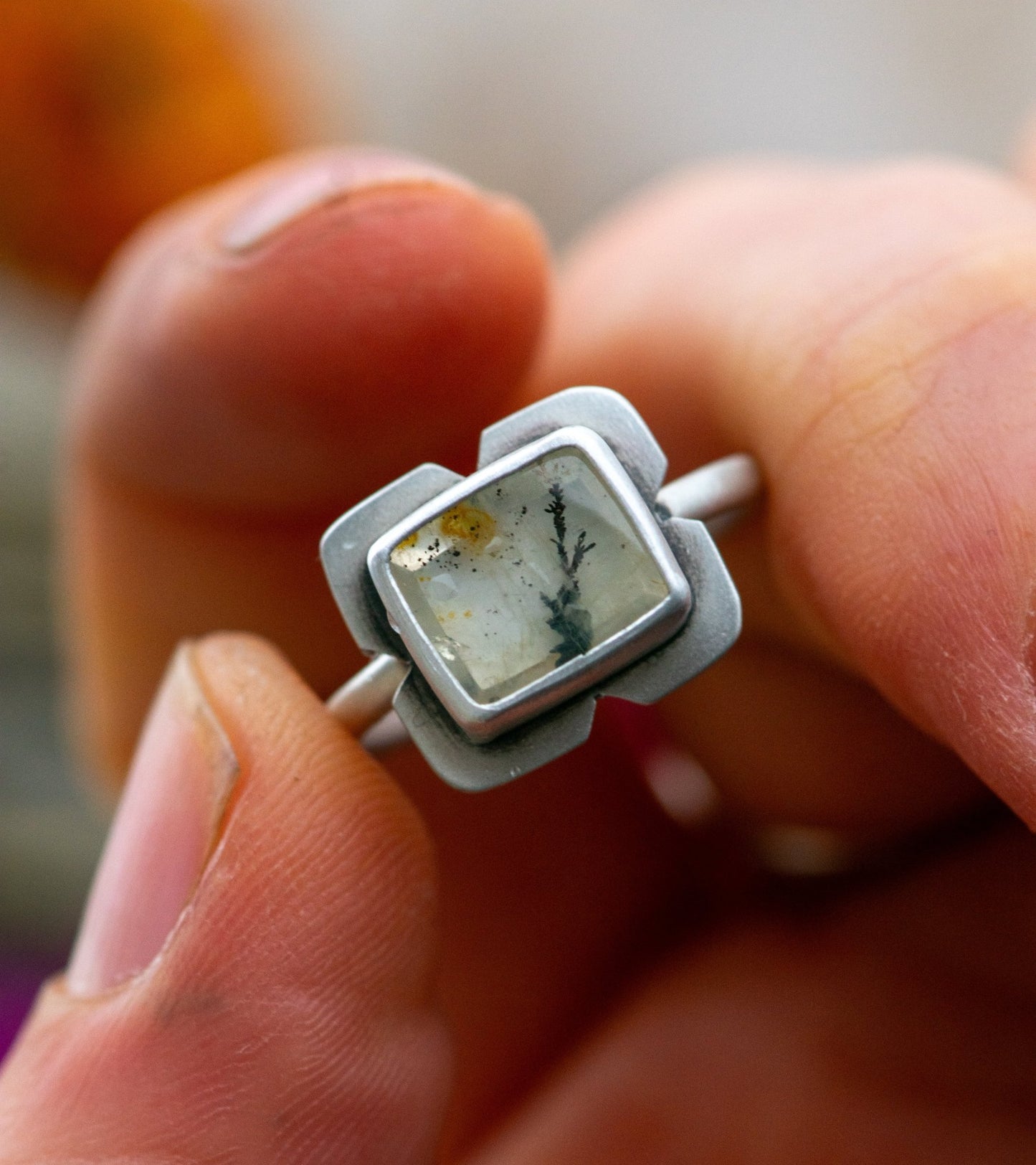 DANCERS IN THE FROST DENDRITIC AGATE RING - Fly Free