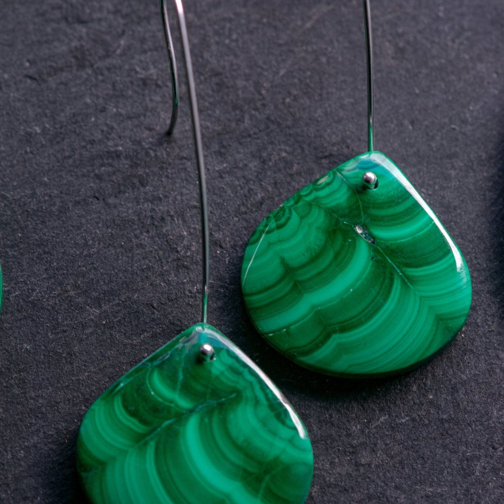 
                  
                    DEEP FOREST MALACHITE EARRINGS - Fly Free
                  
                
