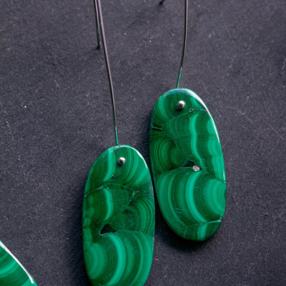 
                  
                    DEEP FOREST MALACHITE EARRINGS - Fly Free
                  
                