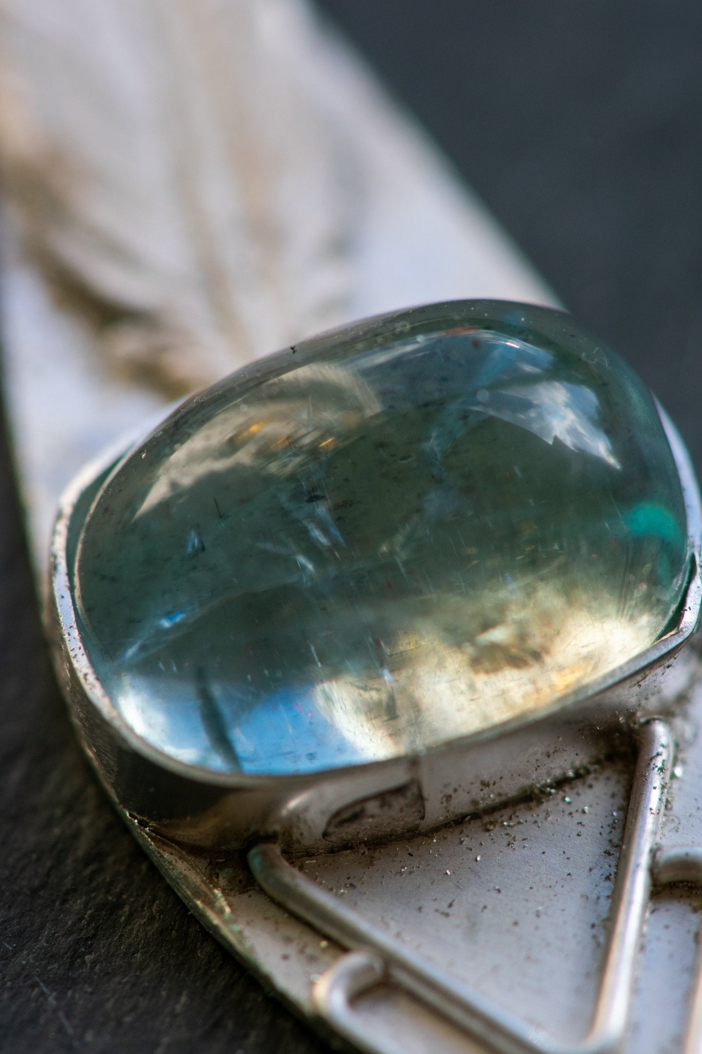 DOMED AQUAMARINE DIVINER RING - Fly Free