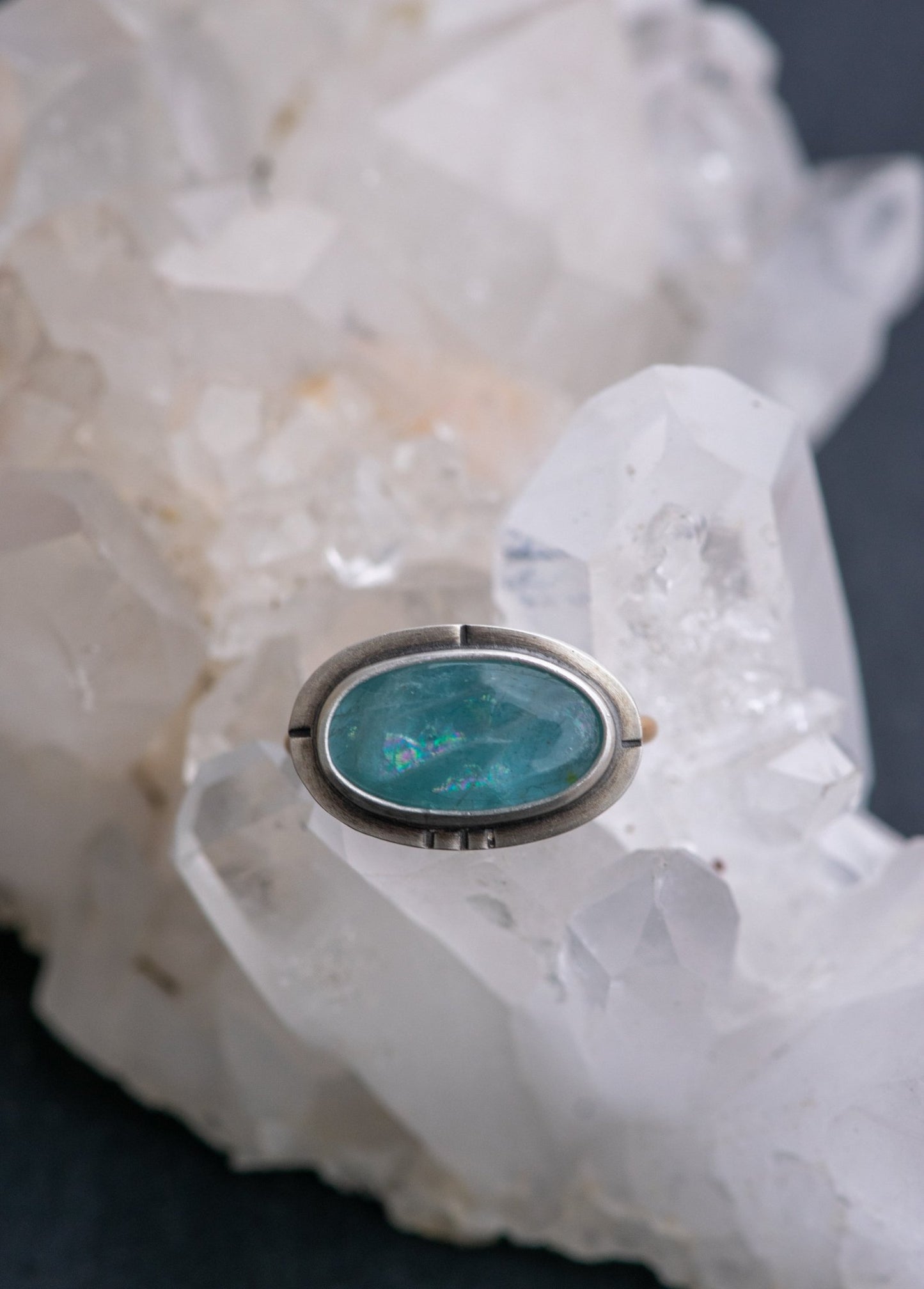 DRAGON RAINBOW AQUAMARINE RING - Fly Free