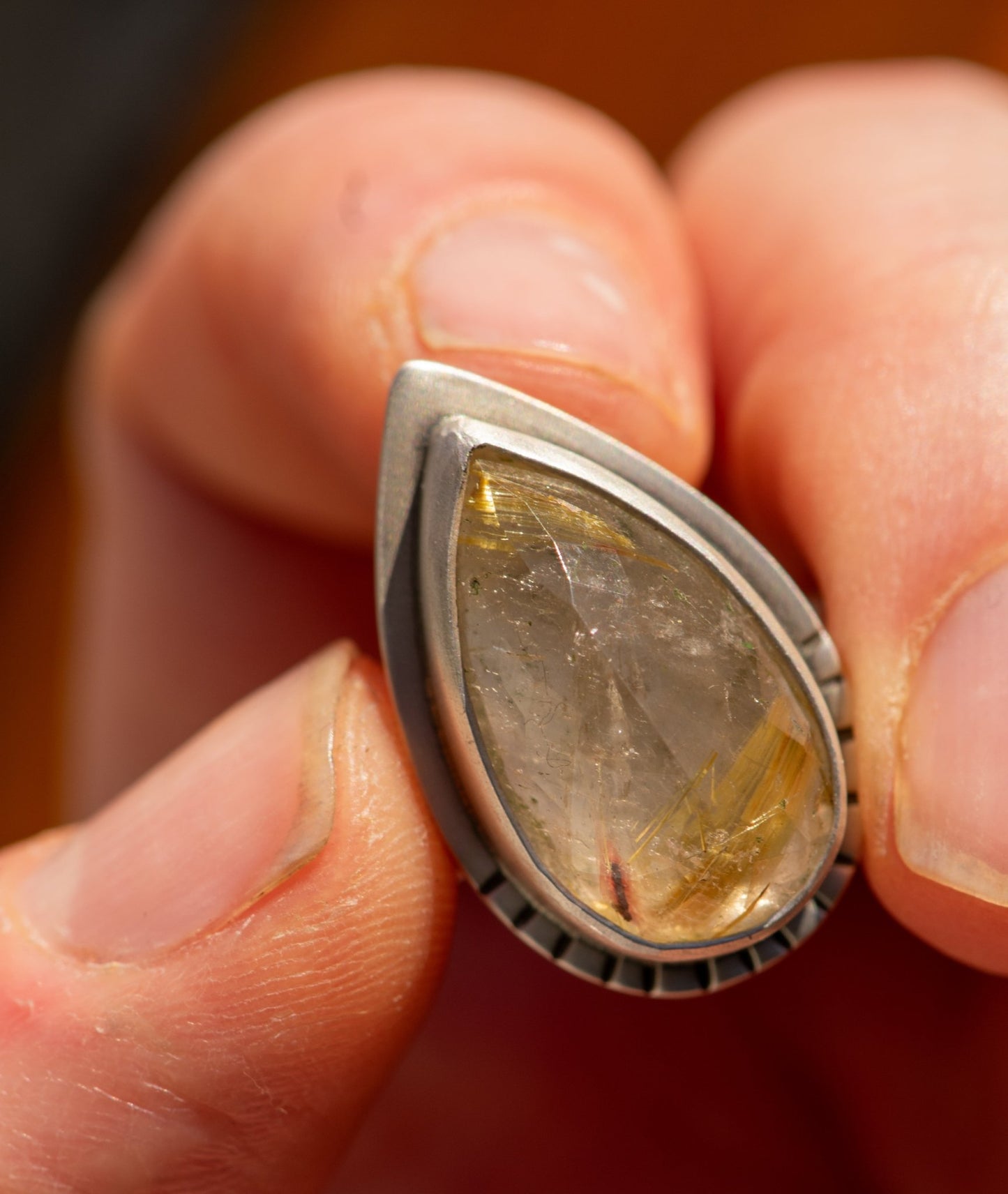 GOLDEN RUTILATED QUARTZ RING - Fly Free