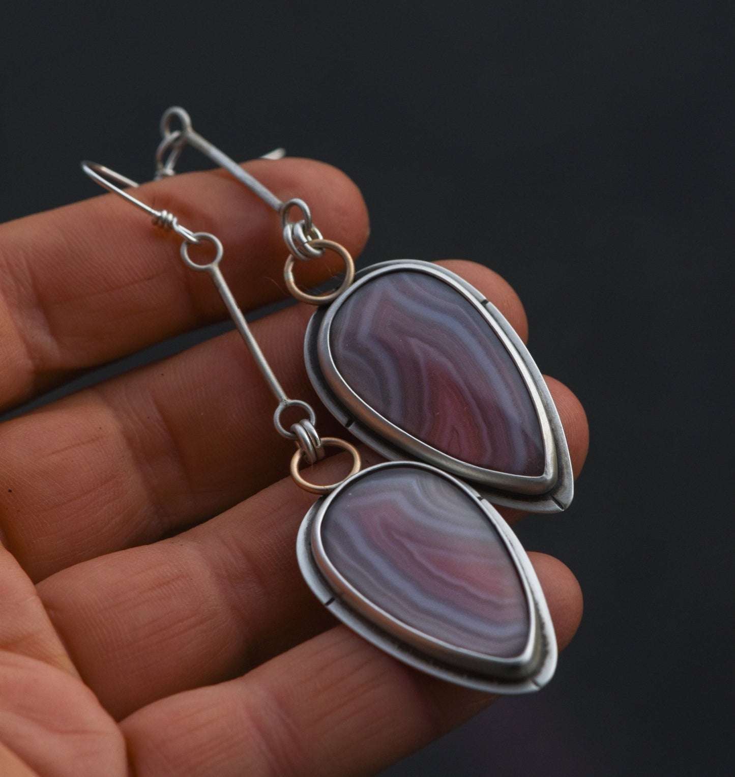 HEARTBEATS IN AGATE EARRINGS - Fly Free