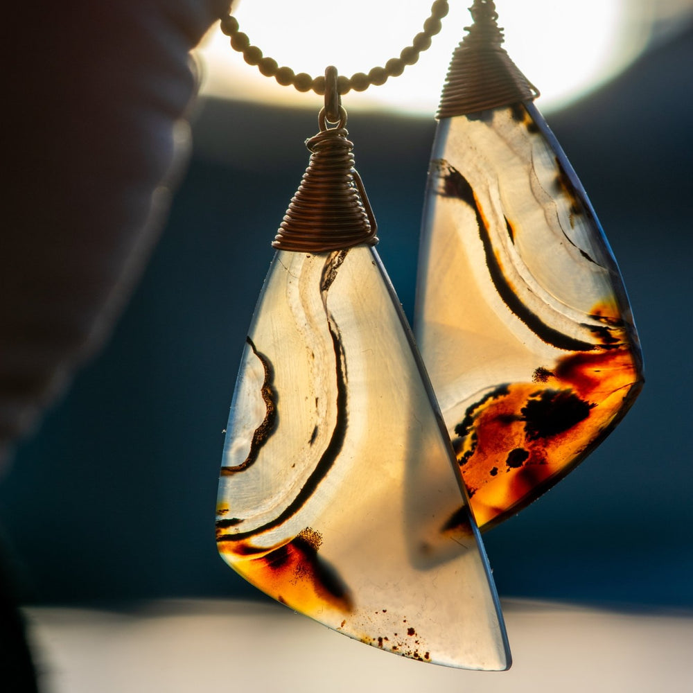 INTRINSIC WAVE MONTANA AGATE EARRINGS - Fly Free