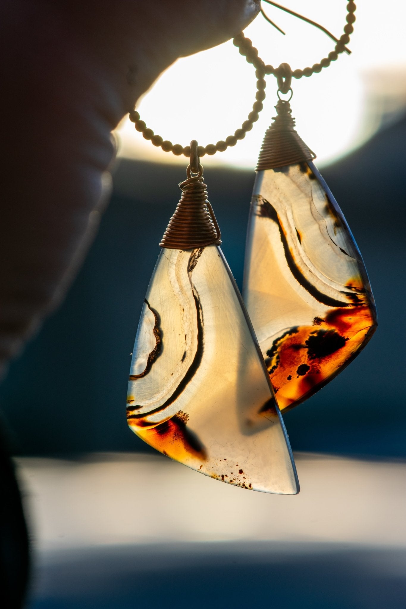 INTRINSIC WAVE MONTANA AGATE EARRINGS - Fly Free