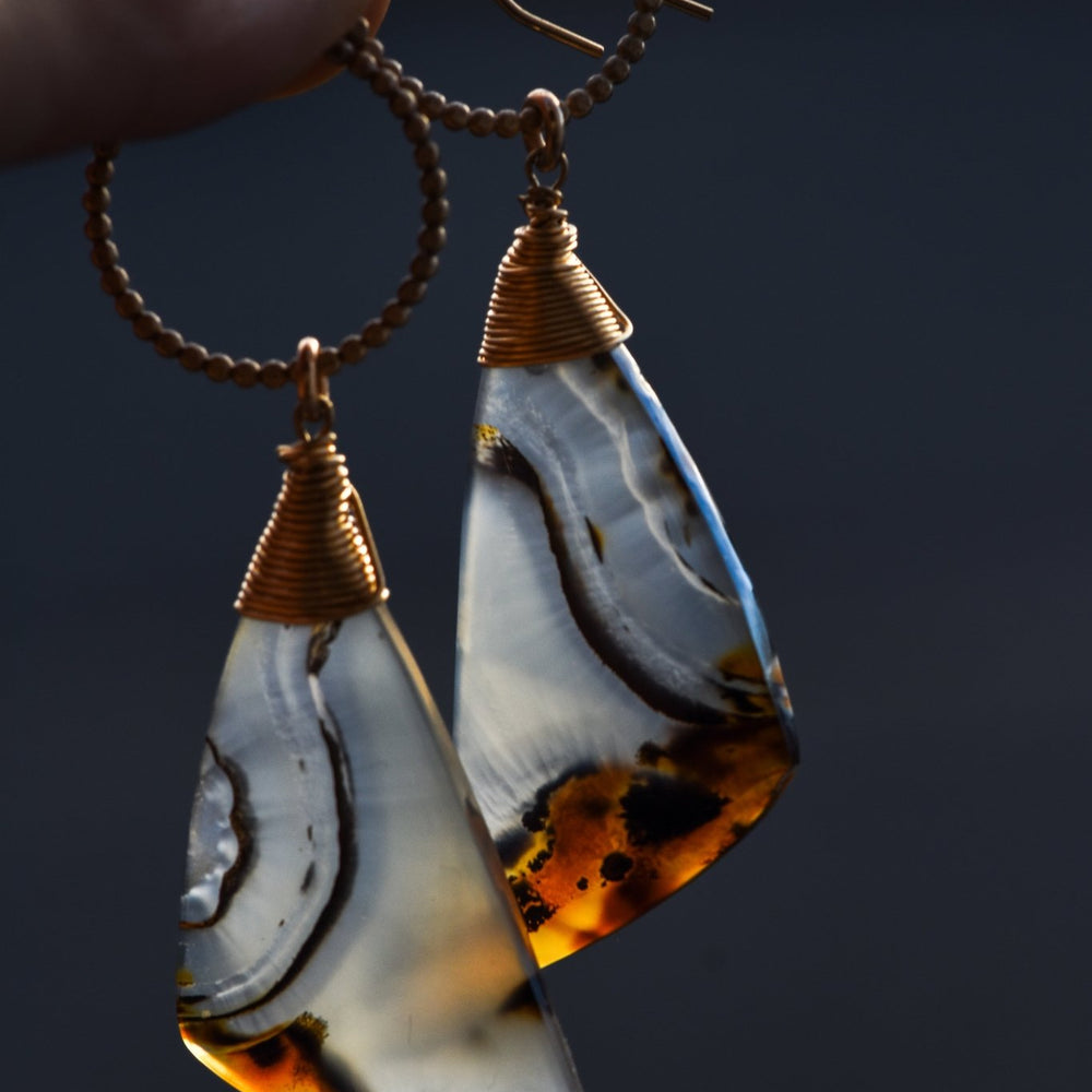 INTRINSIC WAVE MONTANA AGATE EARRINGS - Fly Free