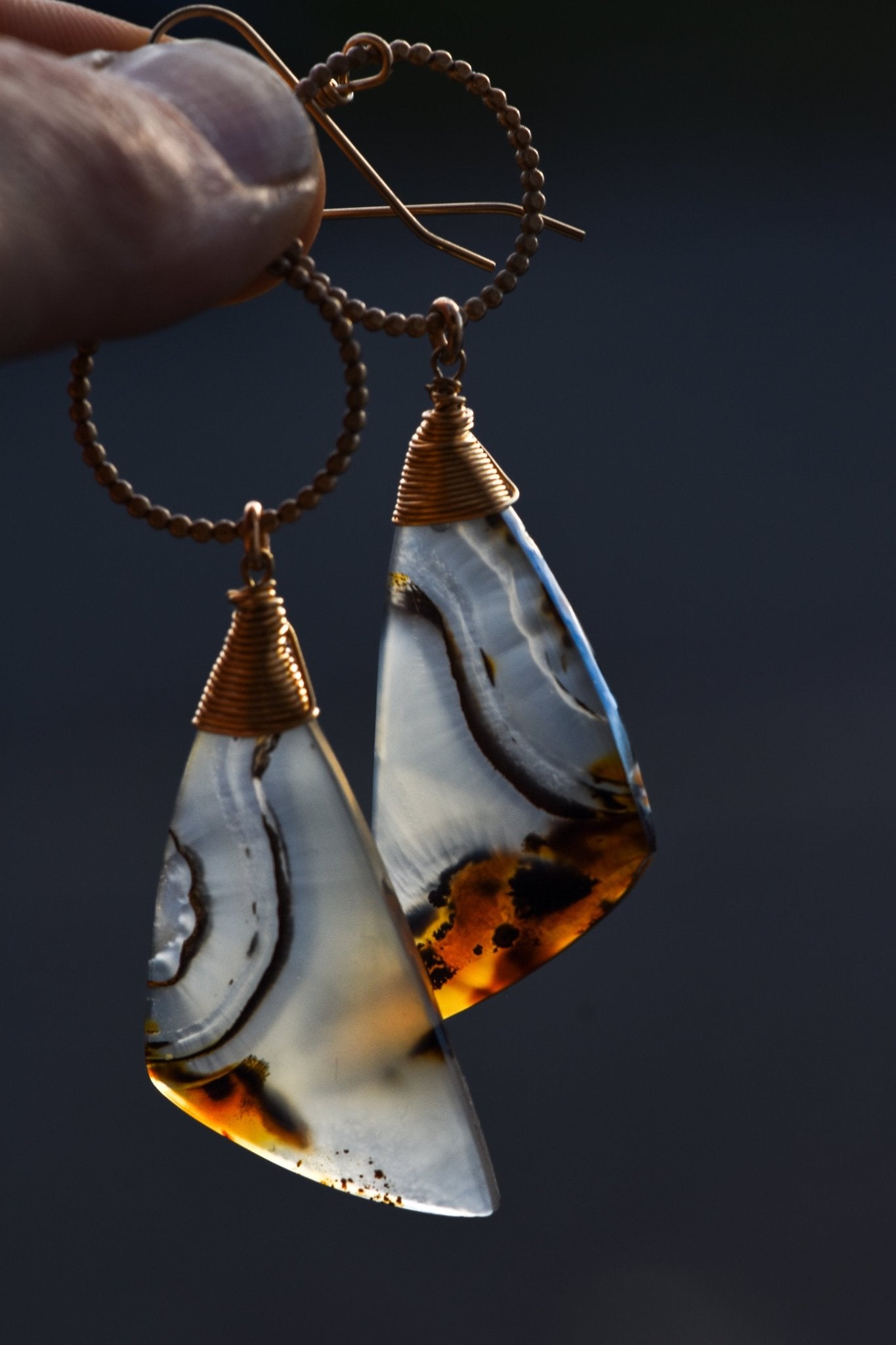 INTRINSIC WAVE MONTANA AGATE EARRINGS - Fly Free