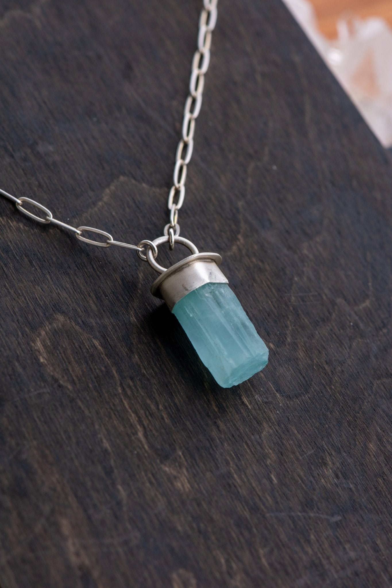 LIGHTED WAY AQUAMARINE NECKLACE - Fly Free