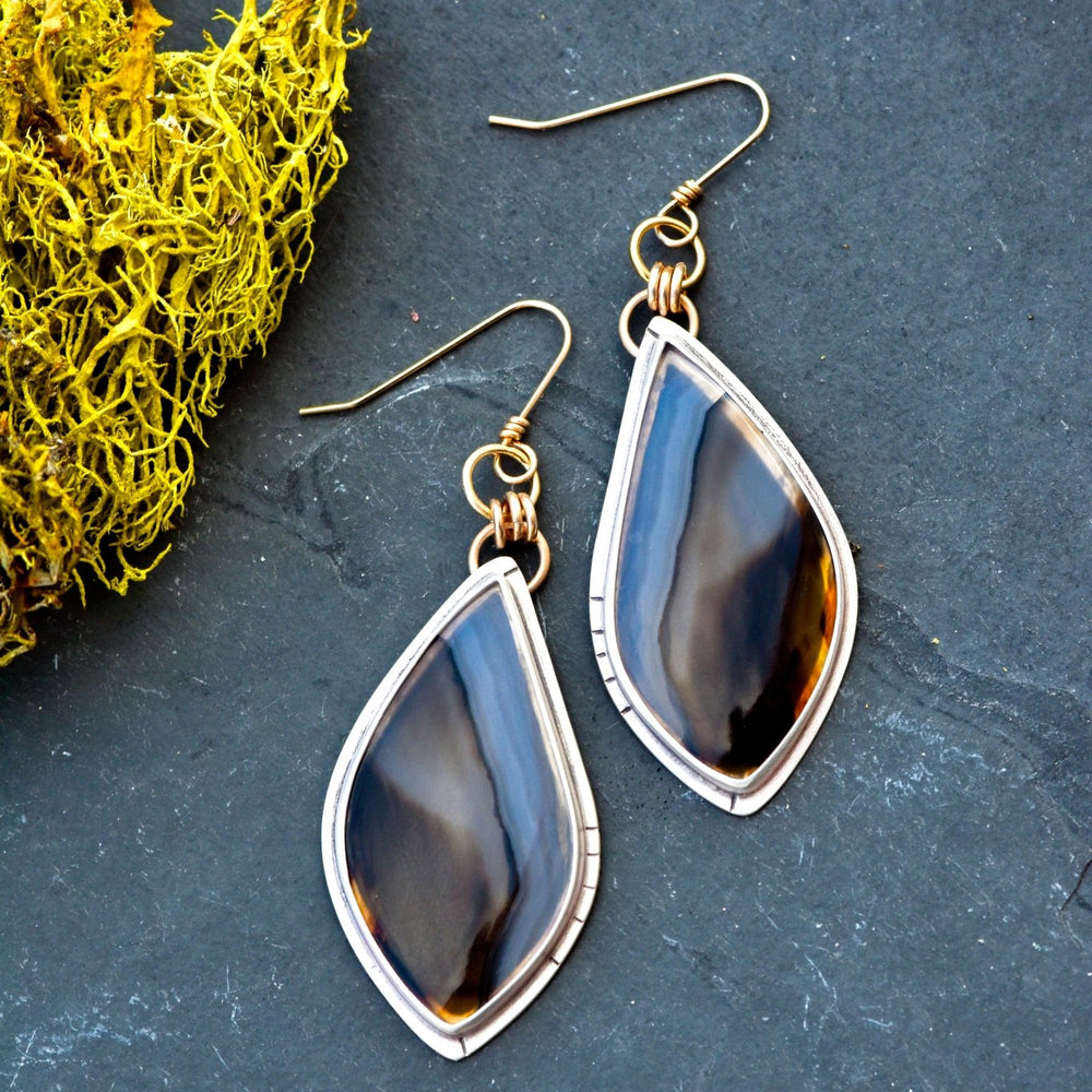 
                  
                    MONTANA AGATE CREPUSCULAR RAYS EARRINGS - Fly Free
                  
                