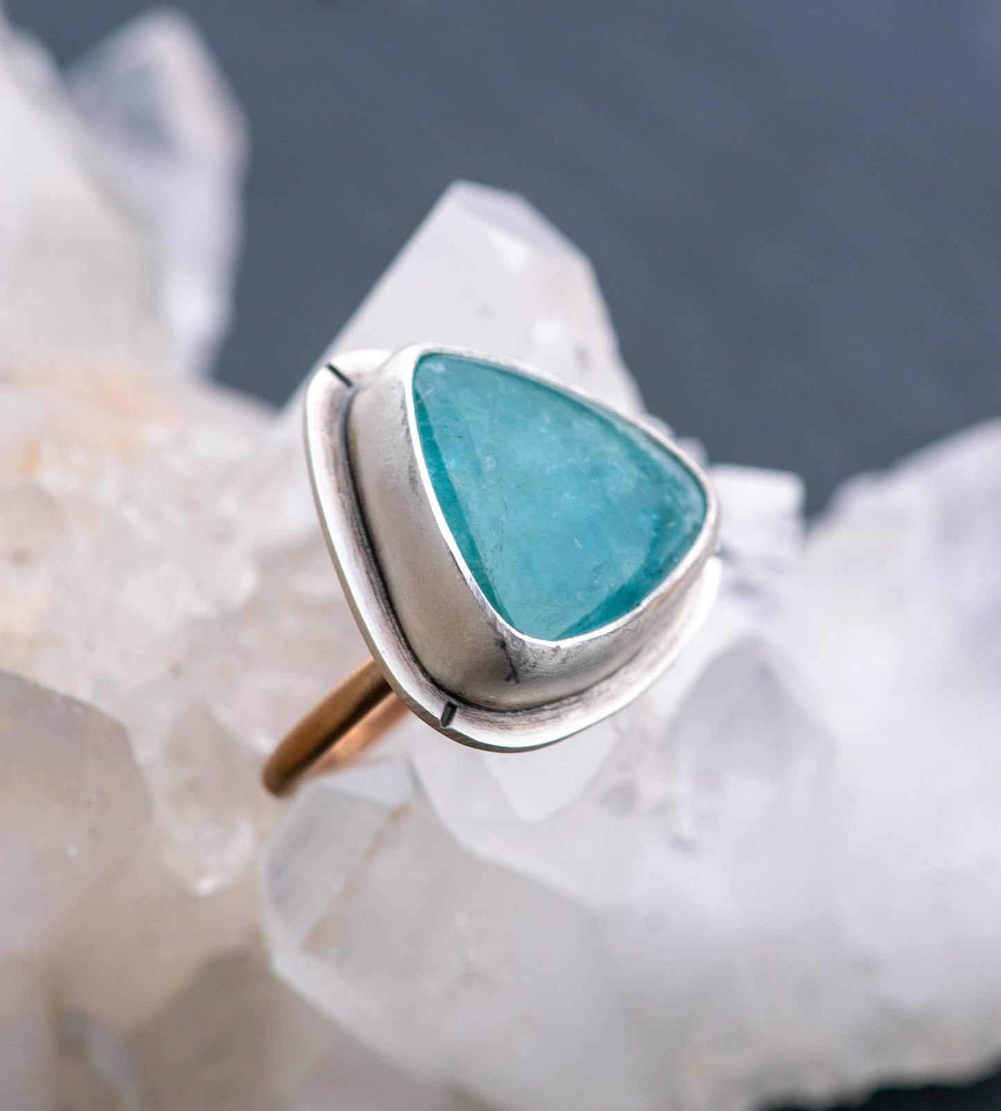 MOSAIC BLUE AQUAMARINE RING - Fly Free