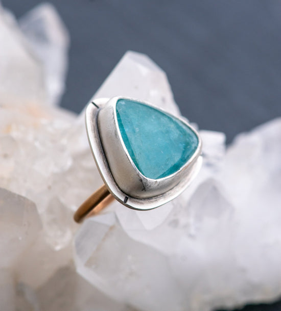 MOSAIC BLUE AQUAMARINE RING - Fly Free