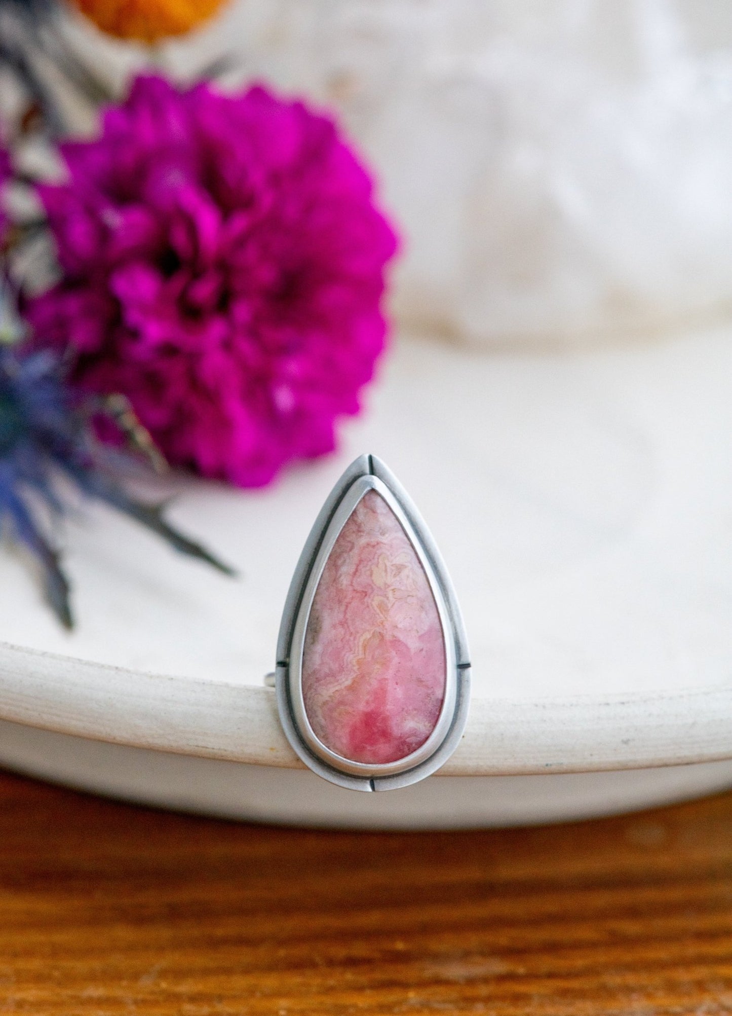 NICE TRY RHODOCHROSITE RING - Fly Free