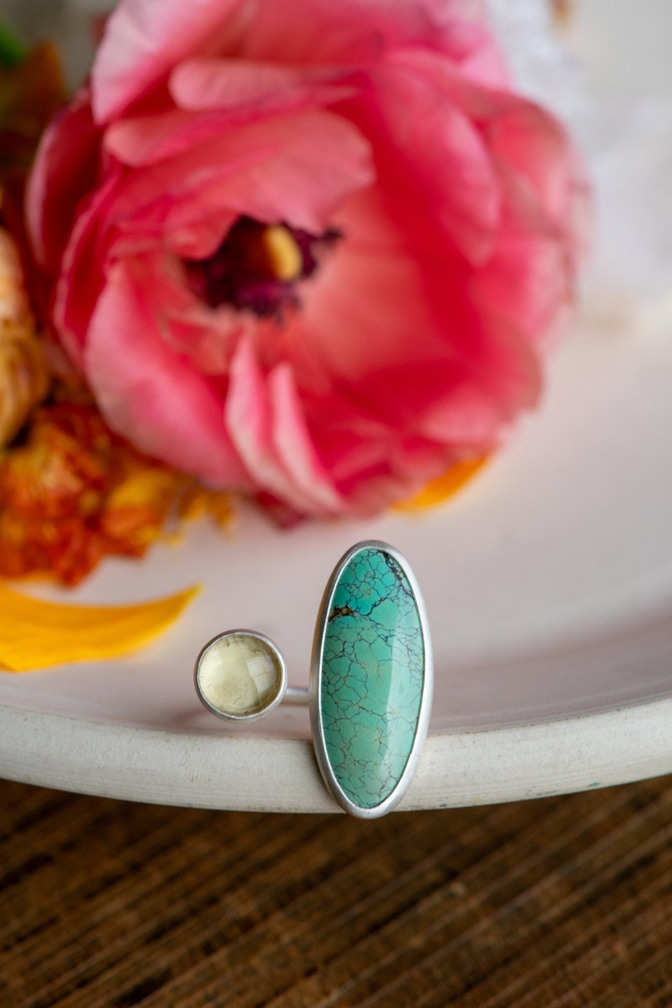 OLD WORLD AESTAS TURQUOISE + CITRINE RING - Fly Free