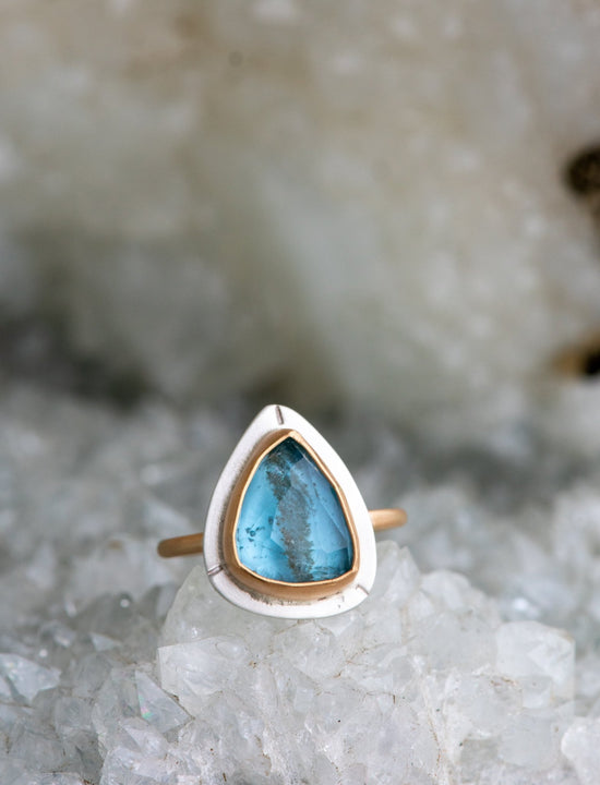 PERCIEVING AQUAMARINE RING - Fly Free