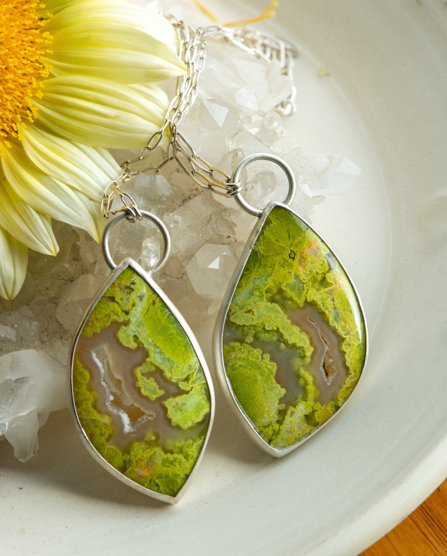 SINGING SISTERS GREEN OPAL NECKLACES - Fly Free