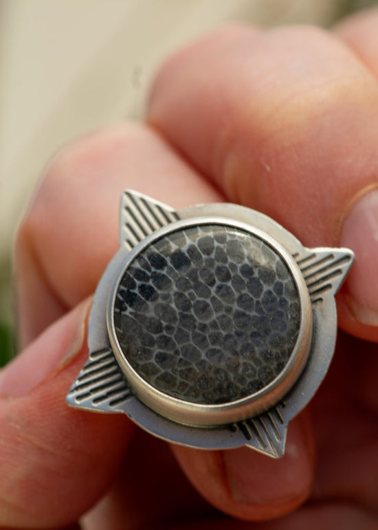 SISTER FOSSILIZED CORAL RINGS - Fly Free