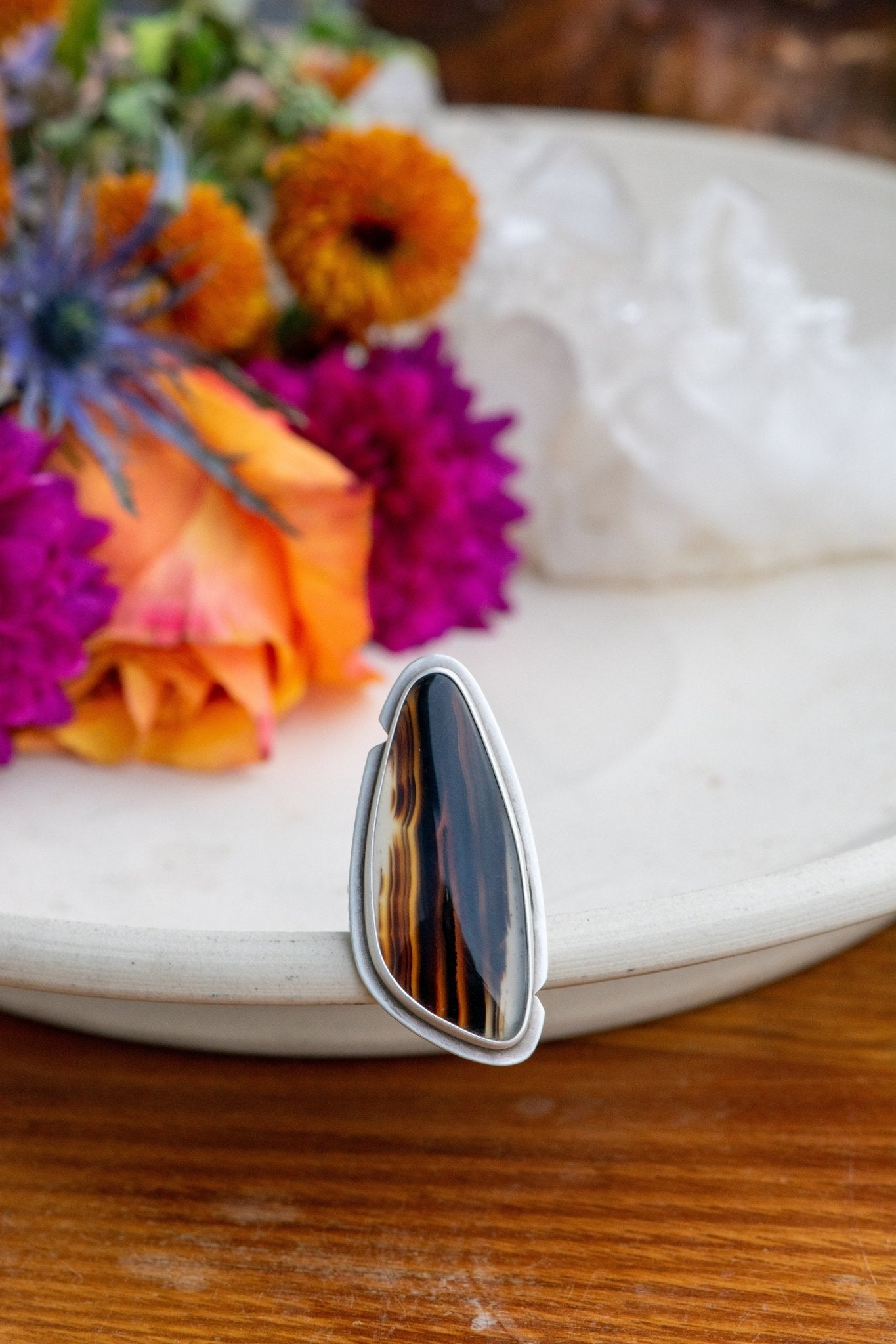 SMOKE LIKE WATER MONTANA AGATE RING - Fly Free