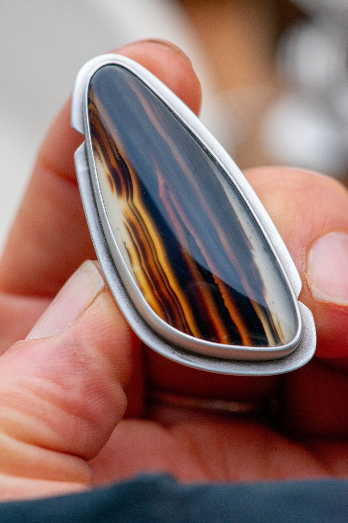 SMOKE LIKE WATER MONTANA AGATE RING - Fly Free