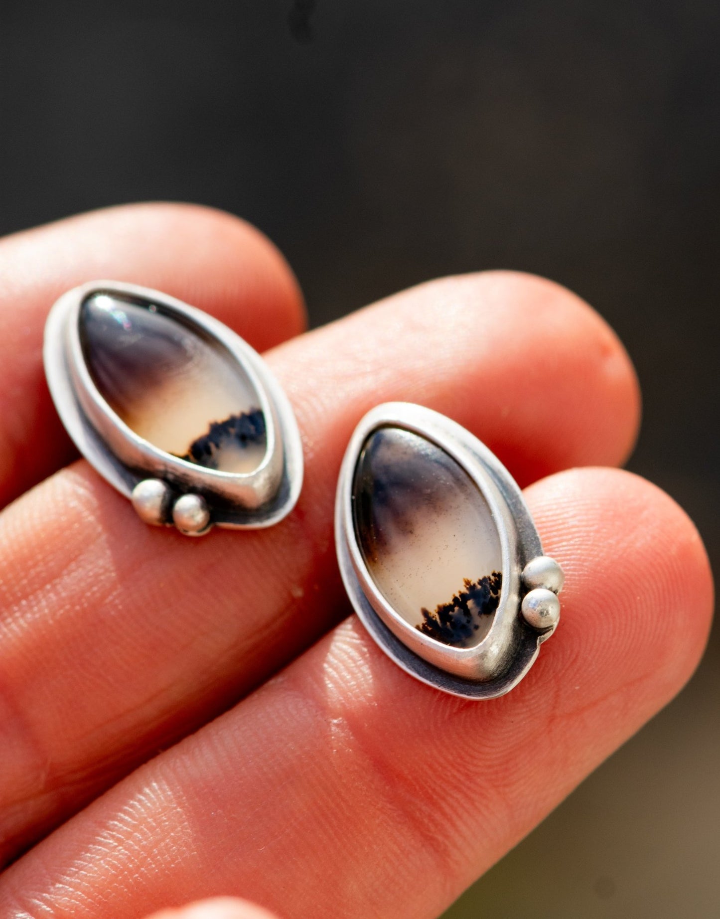 STEADY AS SHE GOES MONTANA AGATE STUDS - Fly Free