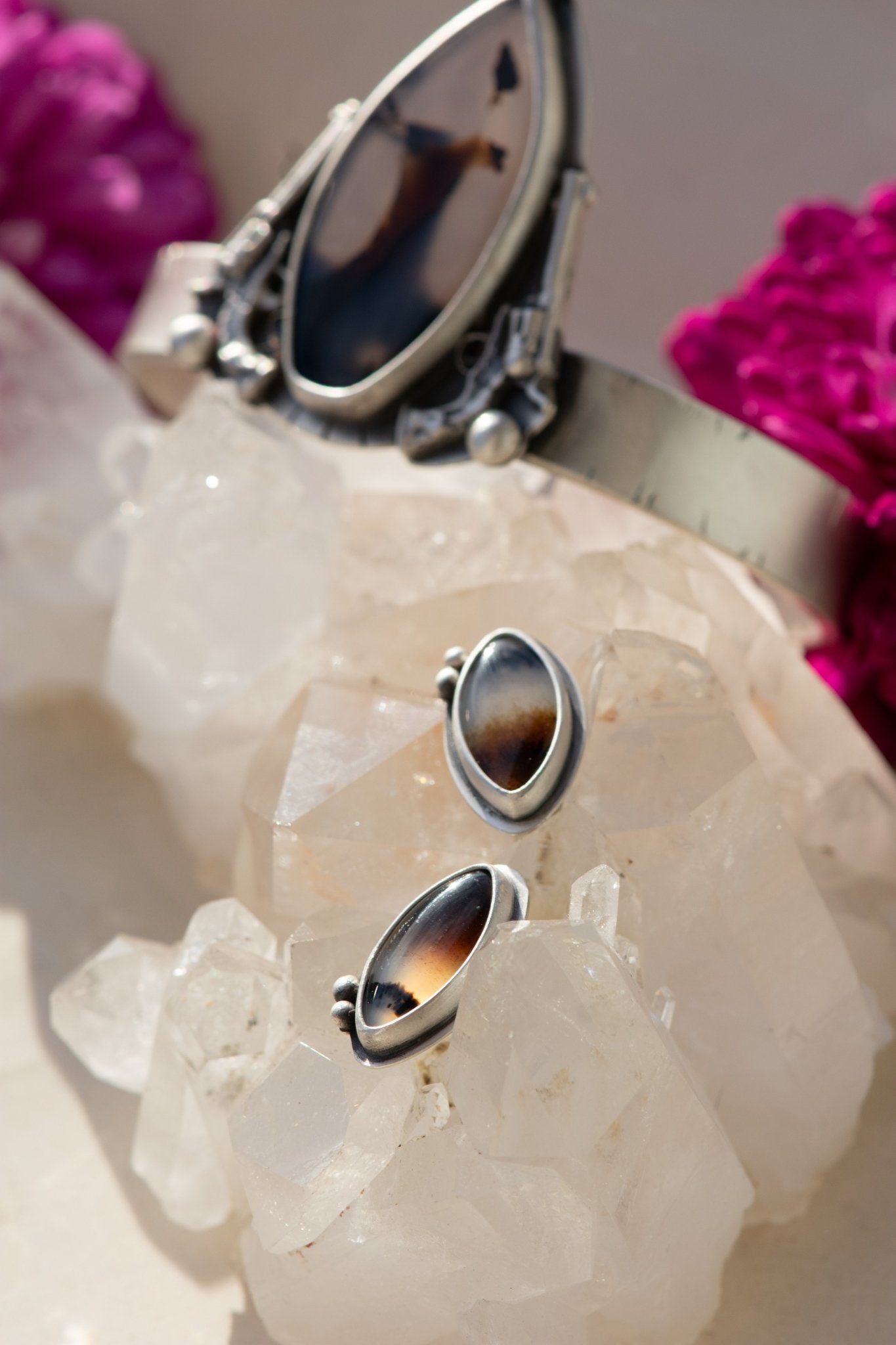 STEADY AS SHE GOES MONTANA AGATE STUDS - Fly Free