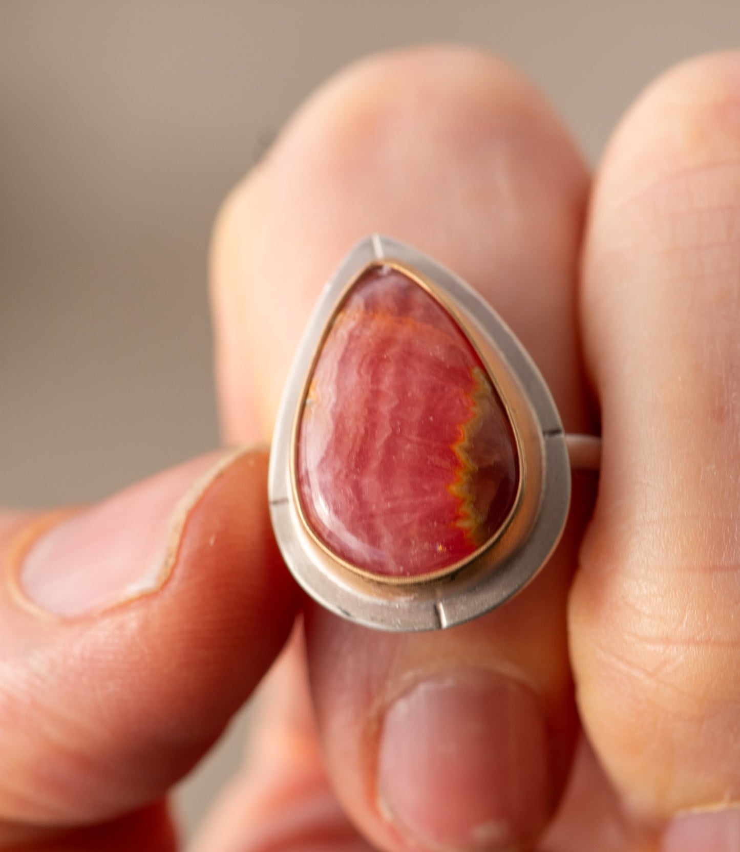 TALLY HO RHODOCHROSITE RING - Fly Free