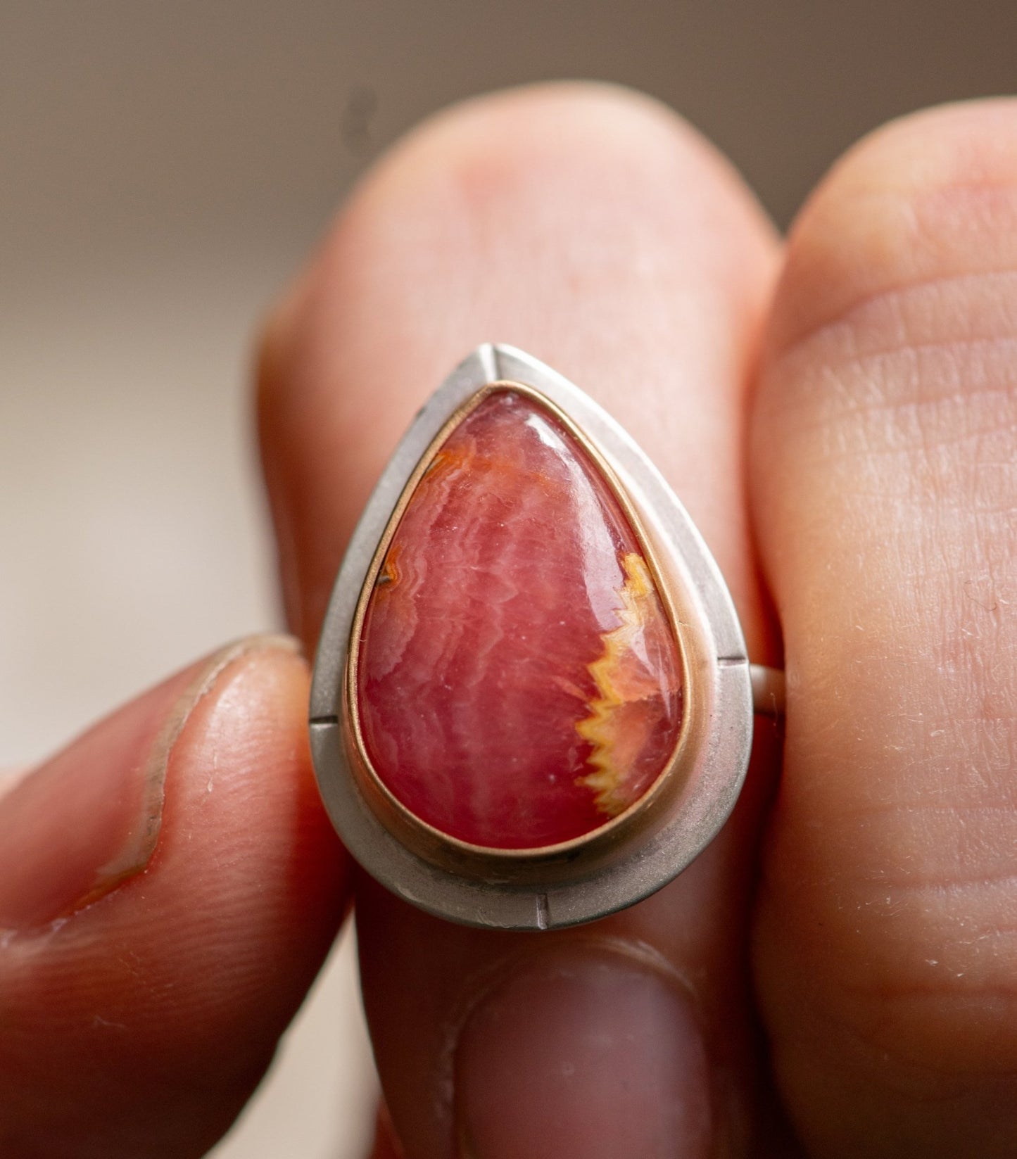 TALLY HO RHODOCHROSITE RING - Fly Free