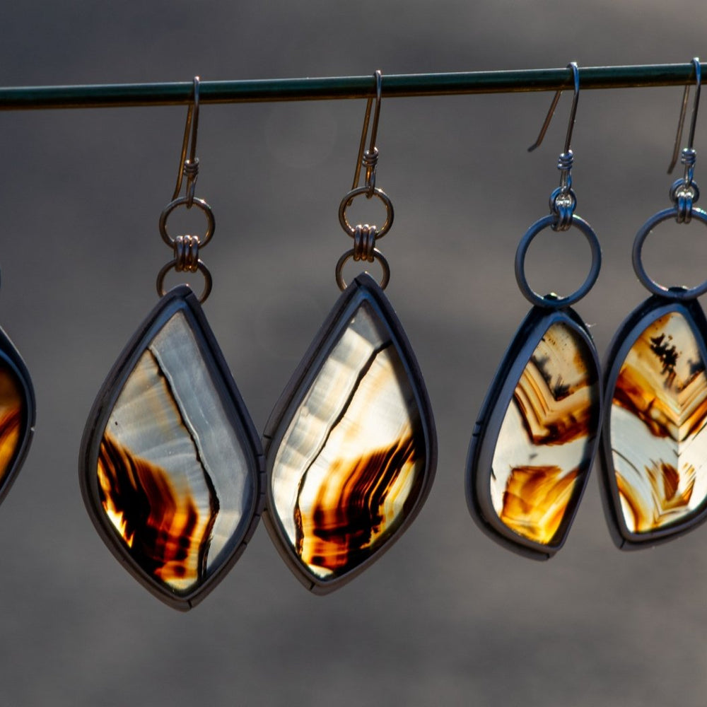 
                  
                    THE WANDERER MONTANA AGATE EARRINGS - Fly Free
                  
                