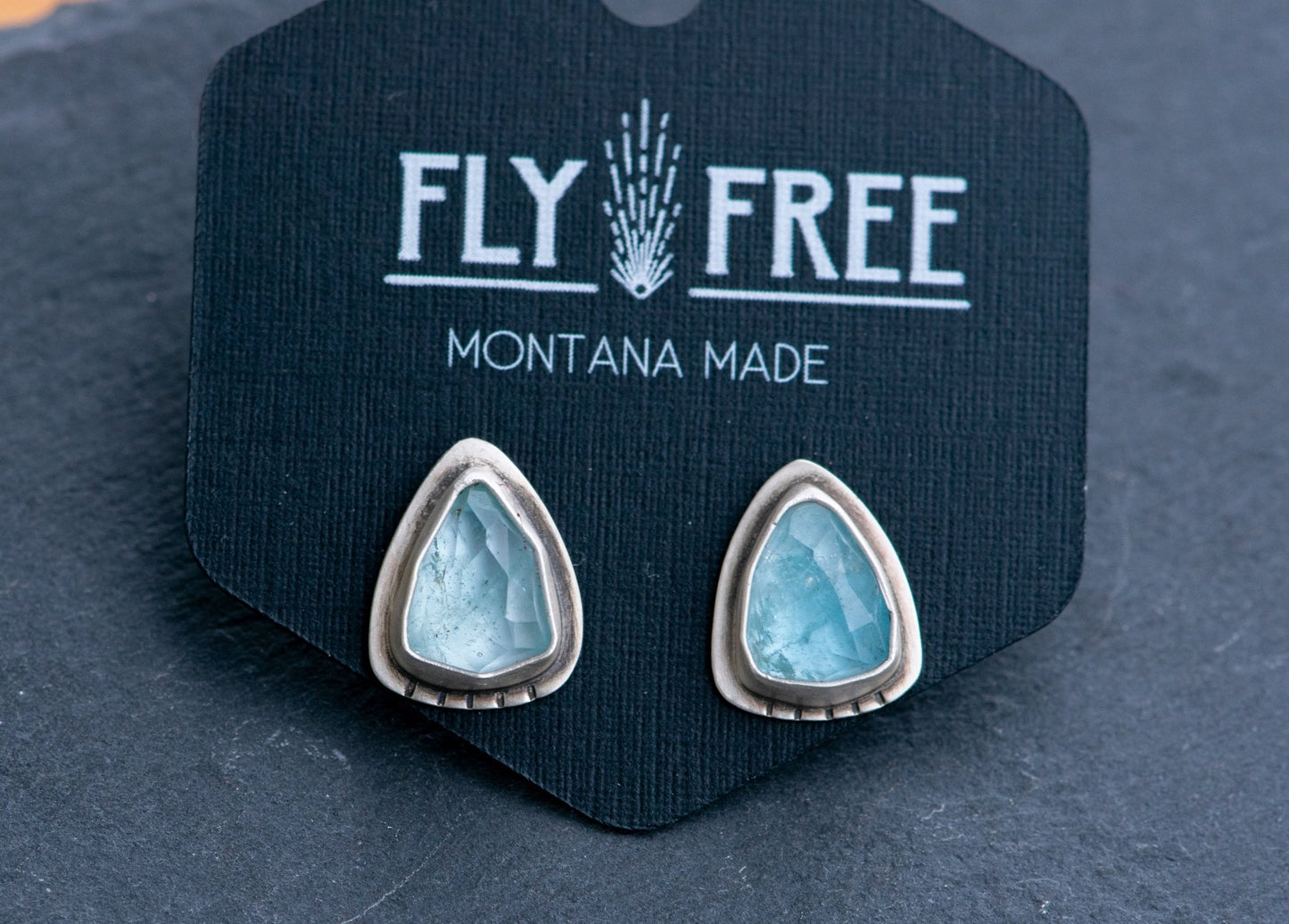 WABI SABI AQUAMARINE STUDS - Fly Free