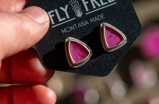 WABI SABI PINK TOURMALINE STUDS - Fly Free