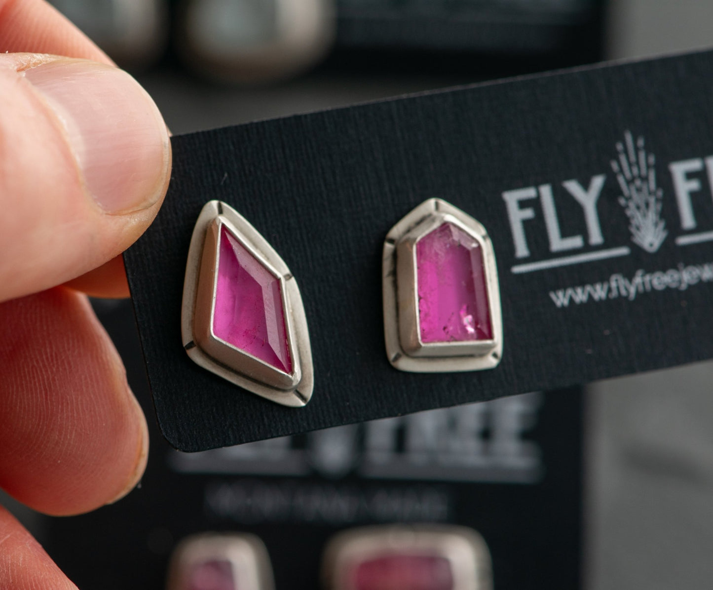 WABI SABI PINK TOURMALINE STUDS - Fly Free