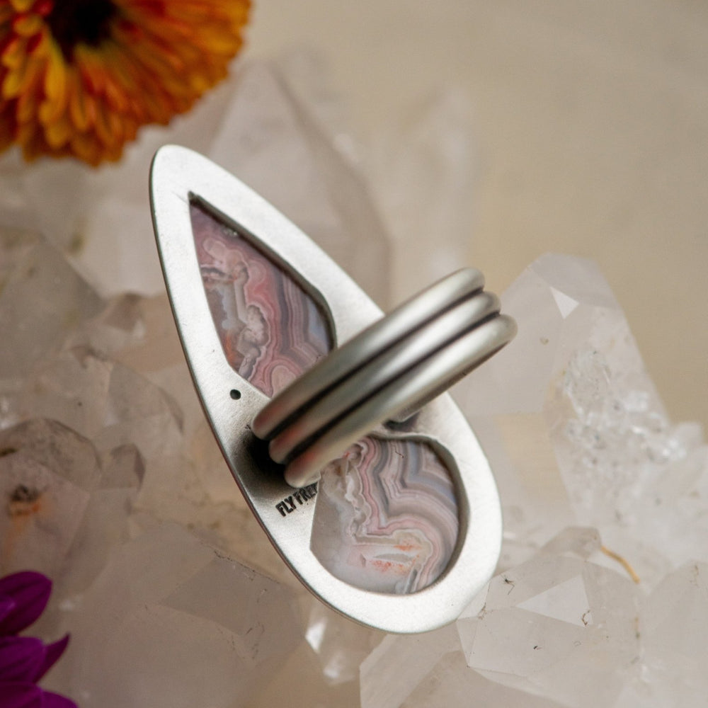 
                  
                    WHERE AM I CRAZY LACE AGATE RING - Fly Free
                  
                