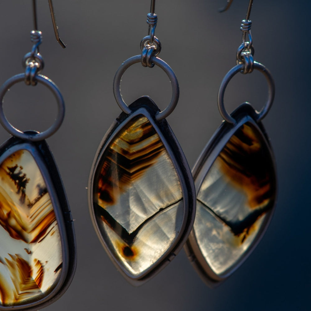 WINGED MONTANA AGATE EARRINGS - Fly Free