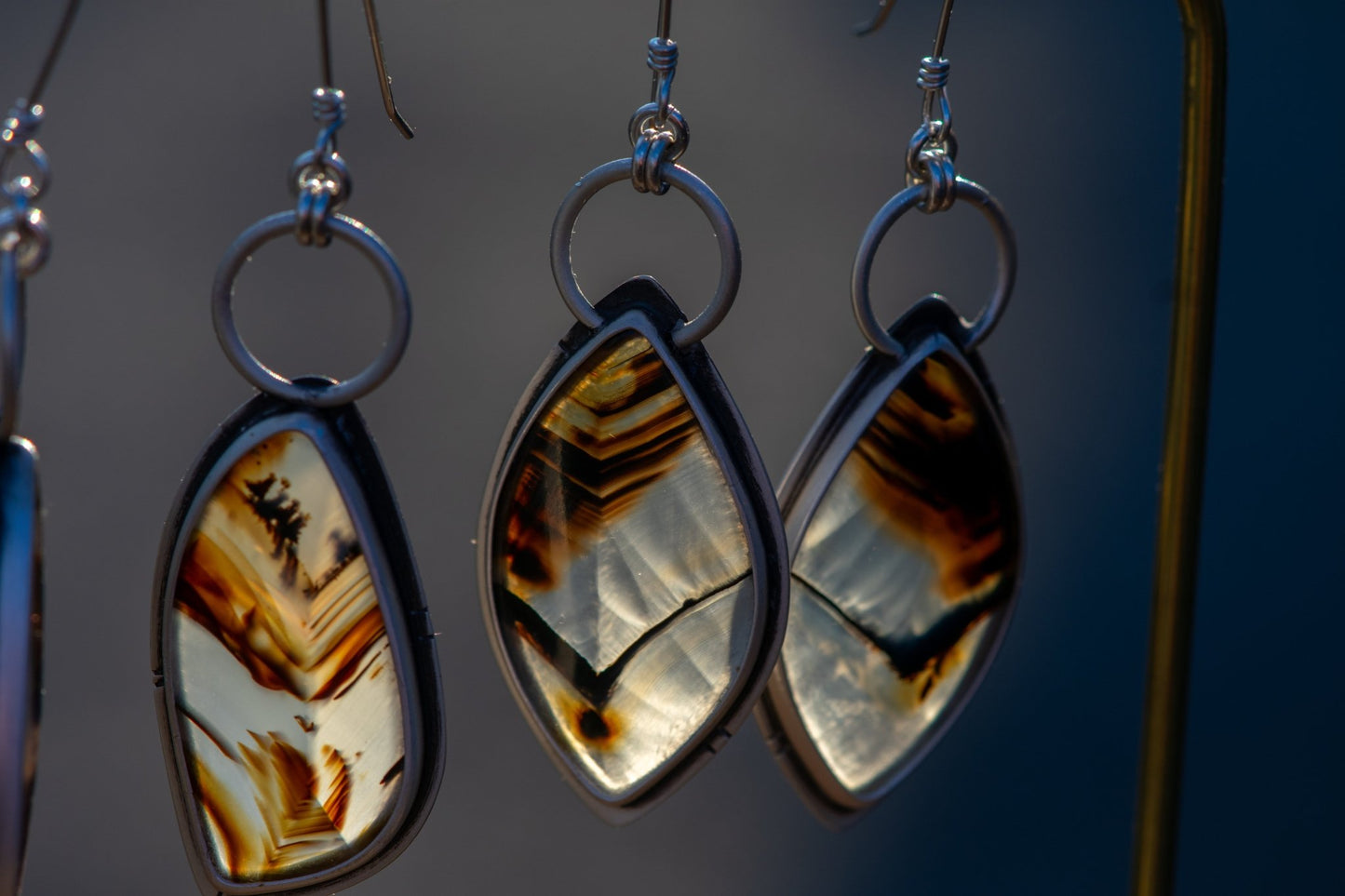 WINGED MONTANA AGATE EARRINGS - Fly Free