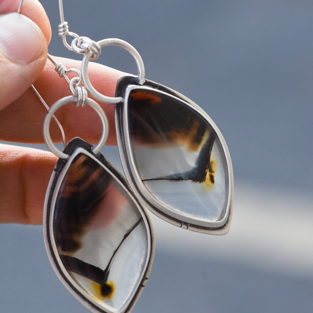 
                  
                    WINGED MONTANA AGATE EARRINGS - Fly Free
                  
                
