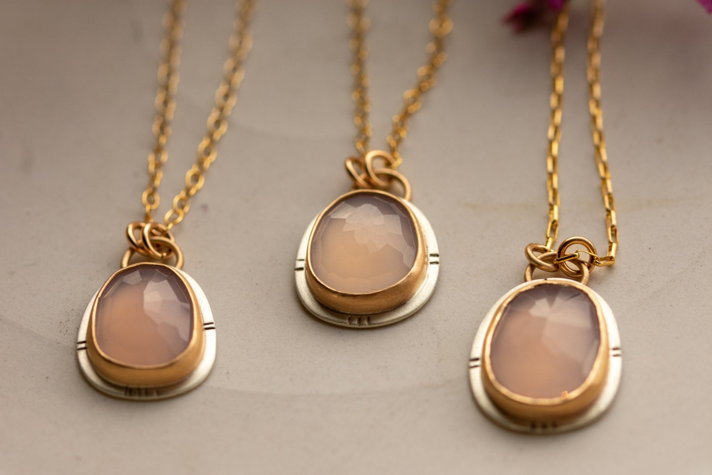 BELOVED PINK CHALCEDONY NECKLACES - Fly Free